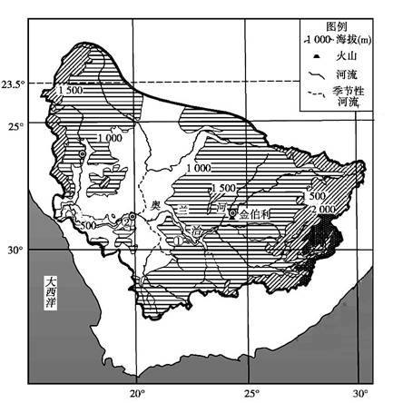 材料一 奧蘭治河是非洲南部重要河流,流域內礦產資源豐富,在金伯利