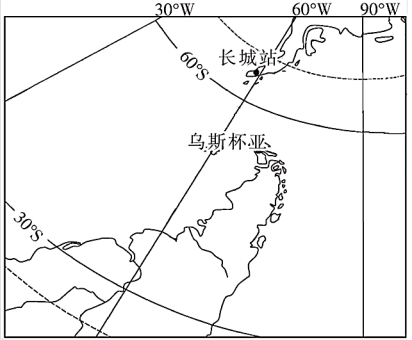 下图为我国南极长城站位置示意图,读图完成问题.